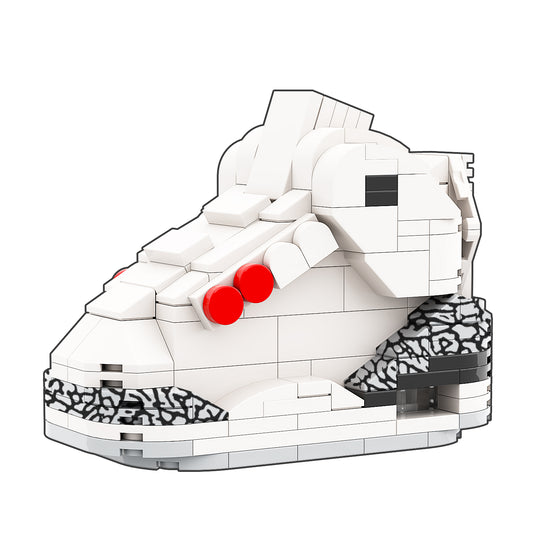 Small Size "AJ3 White Cement" Sneakerbricks with Mini Figure