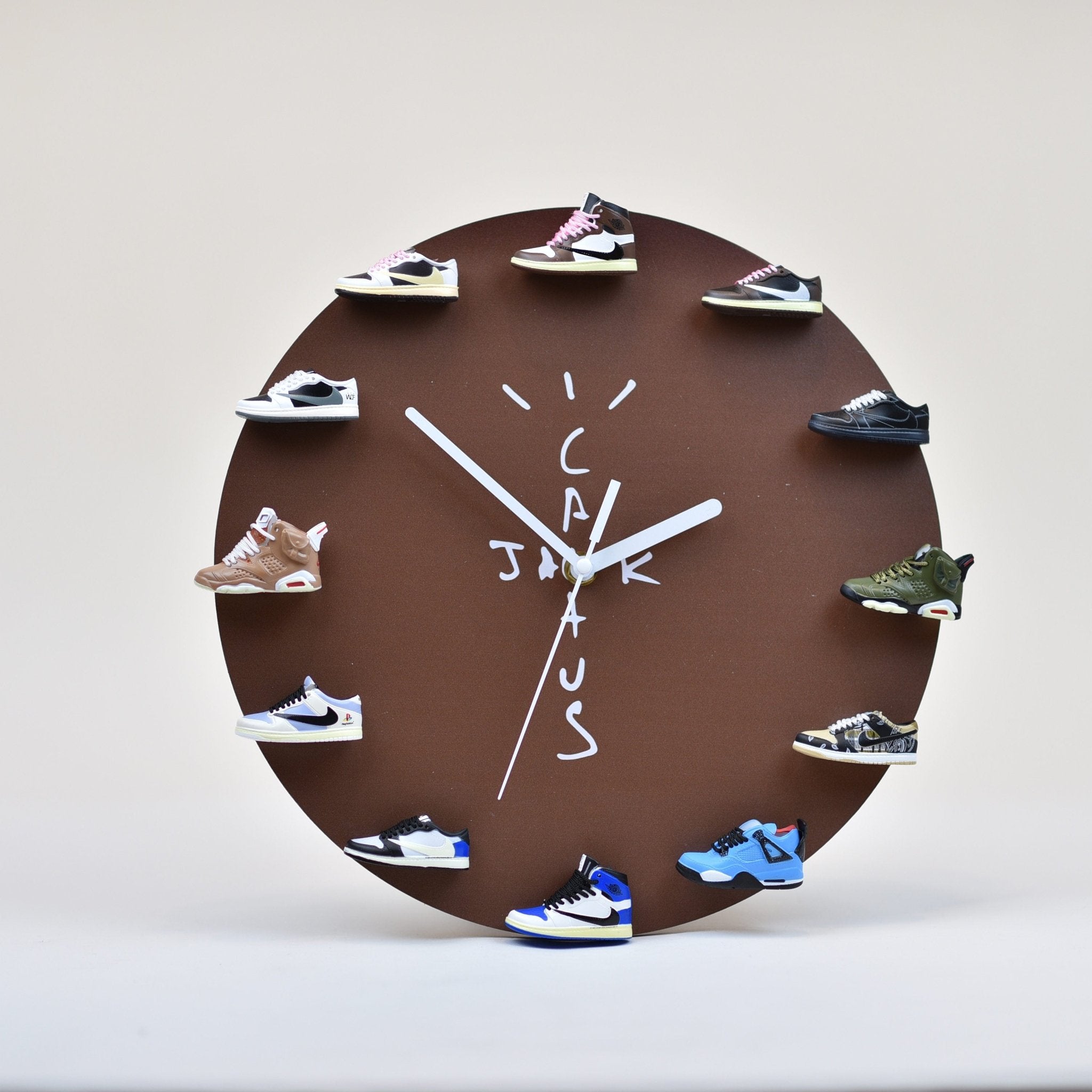 Travis Scott 3D Sneakers Clock with 12 Travis Scott Mini sneakers HYPEBRICKZ